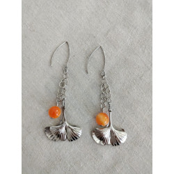 Boucle d'oreille ginkgo et...