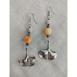 Boucle d'oreille ginkgo et...