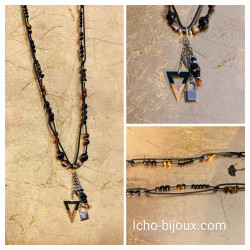 Sautoir oeil du tigre et...