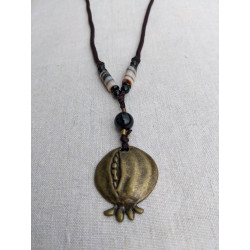 Pendentif grenade bronze et...